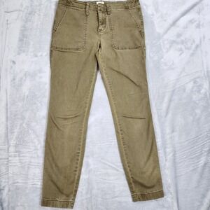 J. Crew Stretch Khaki Green Utility Cargo Pants Women's‎ Size 28 30x26